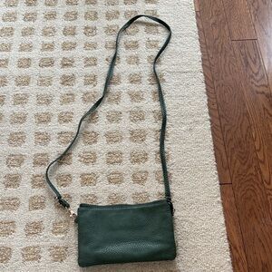Elegant Green Leather Crossbody Bag